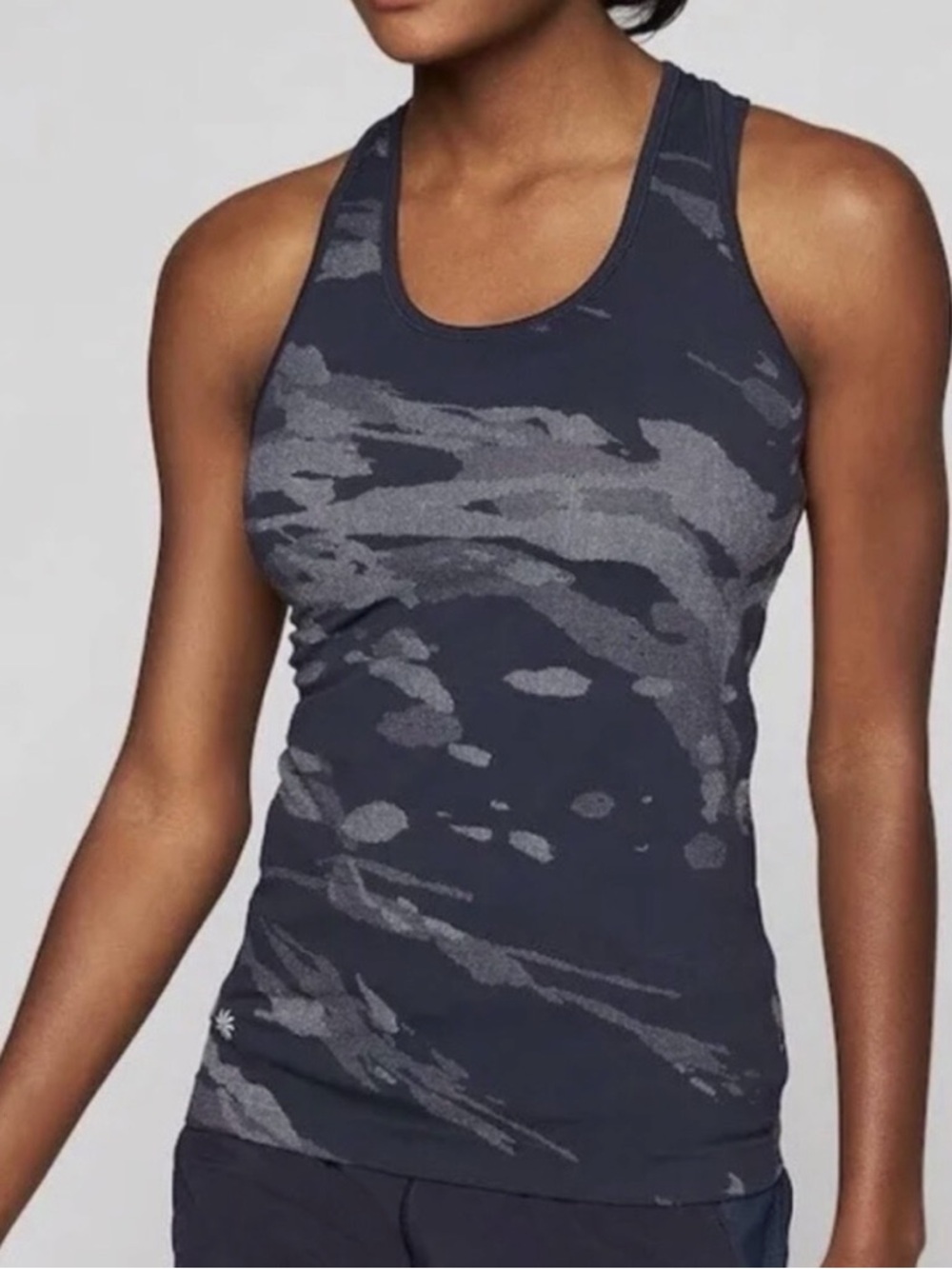 Athleta Navy and Gray Camo Tank